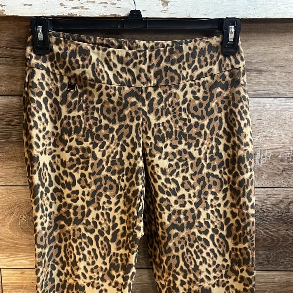 Peck & Peck Leopard Print Stretch Pants Size 4 Pe… - image 2